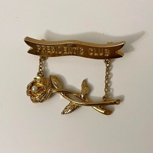 Vintage 1986 1987 Avon Presidents Club Bar Brooch Pin - Picture 2 of 13